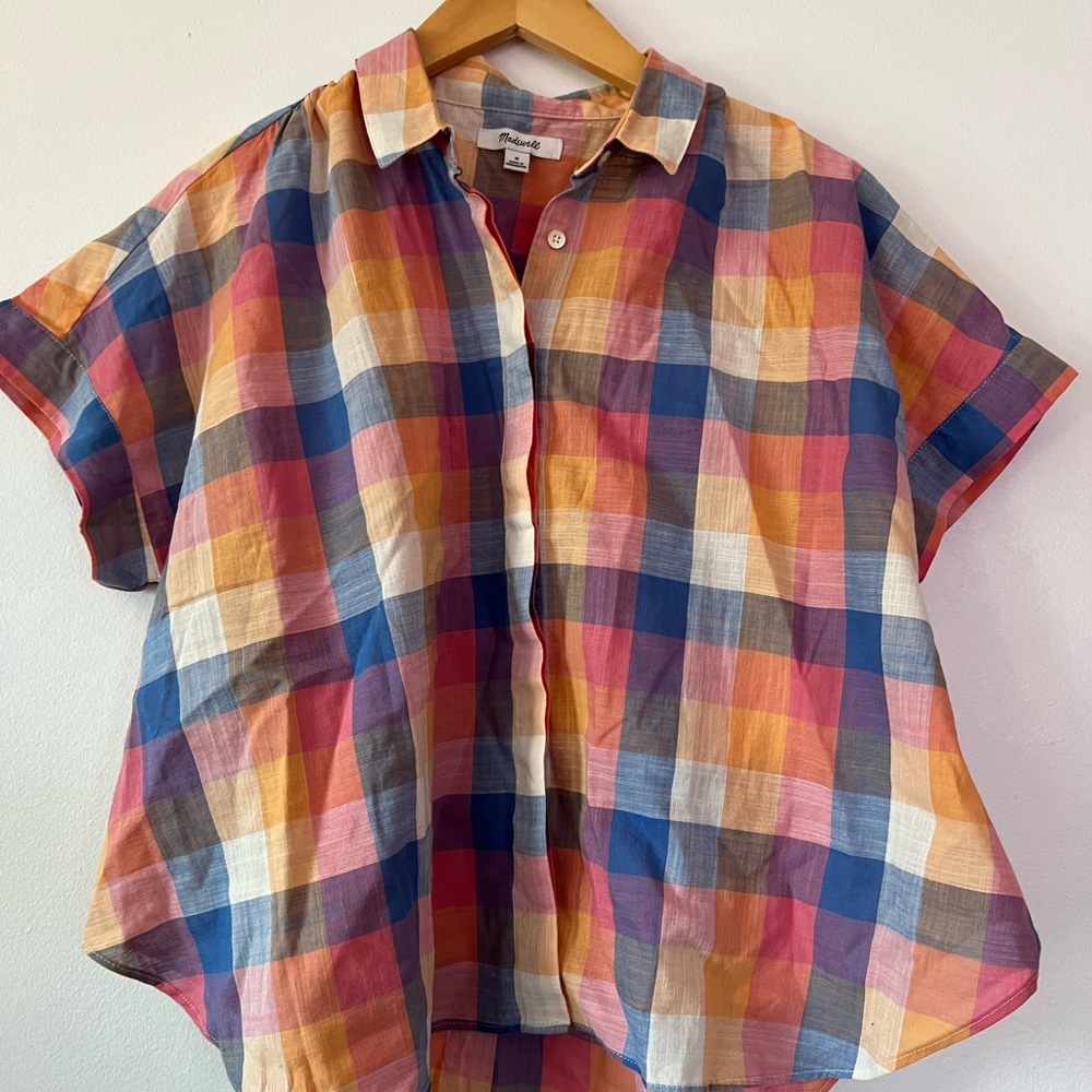 Madewell Hilltop Shirt - Rainbow Check NWOT